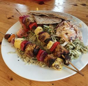Tofu skewers at The Egg Cafe in Liverpool
