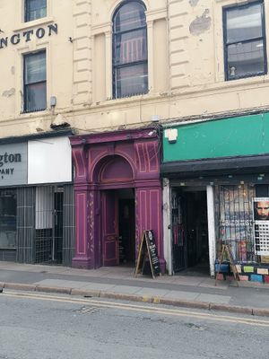 Entrance just off Bold Street at The Egg Cafe in Liverpool