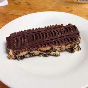 vegan chocolate crunch cake at The Egg Cafe in Liverpool