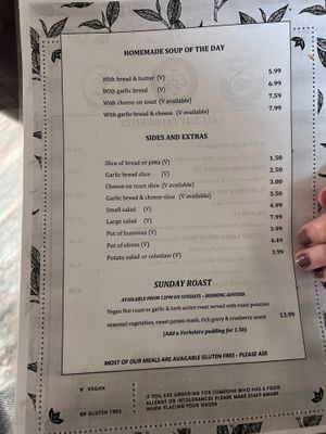 Menu  at The Egg Cafe in Liverpool