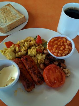 full vegan breakfast at The Egg Cafe in Liverpool