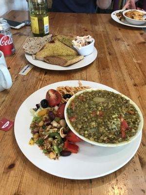Lentil curry and salad at The Egg Cafe in Liverpool