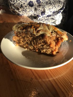 Vegetarian carrot cake  at The Egg Cafe in Liverpool
