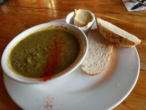 Pea & mint soup at The Egg Cafe in Liverpool