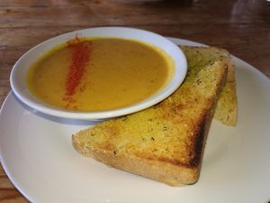vegan tai and coconut soup at The Egg Cafe in Liverpool