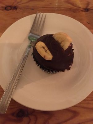 Carob and banana cupcake (vegan and gluten free!) at The Egg Cafe in Liverpool