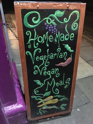 Street sign at The Egg Cafe in Liverpool