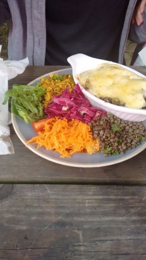 Veggie lasagne at The Watermill Shop and Tearoom in Penrith