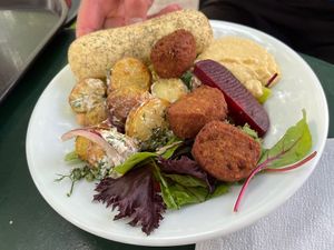 Vegan falafel plate  at Tide Tables in Richmond Upon Thames