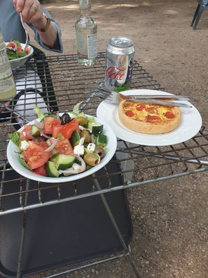 Salad and gluten free tomato quiche at Tide Tables in Richmond Upon Thames