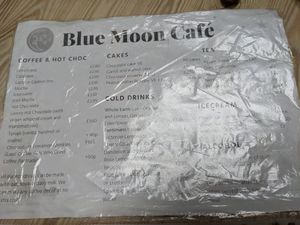 Drinks, cakes and ice cream menu at Blue Moon Cafe in Sheffield