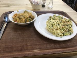 Satay with sides for 7.90  at Blue Moon Cafe in Sheffield