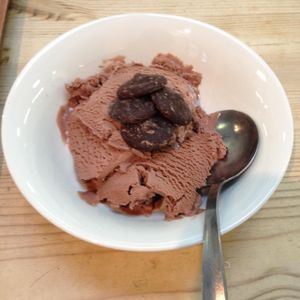 delicious vegan ice cream!  at Blue Moon Cafe in Sheffield