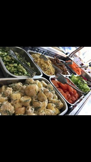 Delicious array of salad choice  at Cafe Paradiso in Chichester