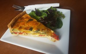 Mediterranean Tart with side salad at Well Natural in Salisbury