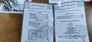 cafe menu at Well Natural in Salisbury