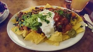 Vegan chilli with nachos  at Herbies in Exeter
