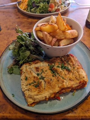 Red pepper lasagne at Herbies in Exeter