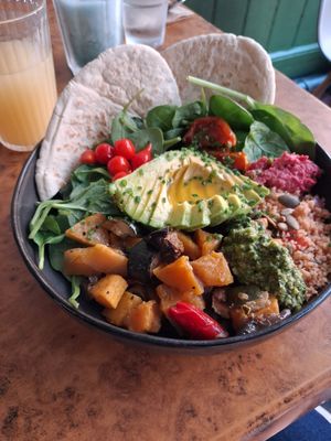 Buddha bowl at Herbies in Exeter