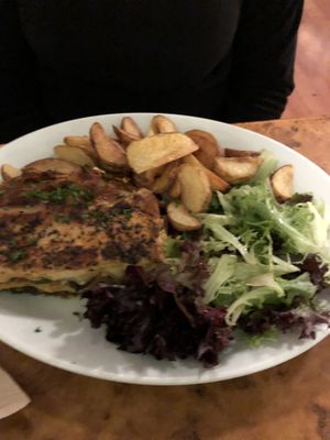 Spinach and mushroom lasagna  at Herbies in Exeter