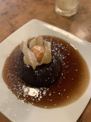 Toffee pudding came with custard  at Herbies in Exeter