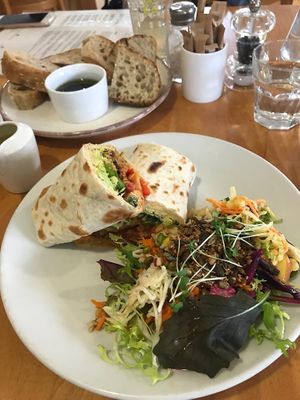 Falafel wrap  at Archie Browns Health Food in Penzance