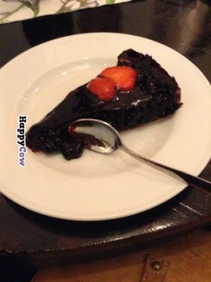 Vegan blueberry cake, absolutely delicious.  at Zucchini Vegetarian Cafe in Helsinki