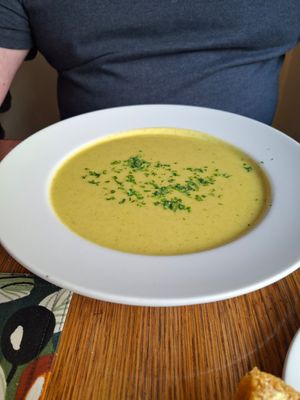 Brocolli soup 🥦 at Zucchini Vegetarian Cafe in Helsinki