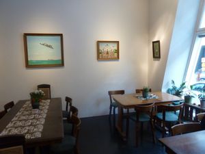 Zucchini's front room at Zucchini Vegetarian Cafe in Helsinki