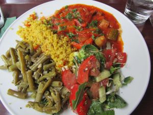 a plate-of-the-day at Zucchini Vegetarian Cafe in Helsinki