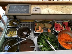 Buffet - cold items (partial view, one of two refrigerator units) at Country Life in Marseille