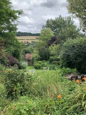 Garden view at La Maison du Vert in Ticheville