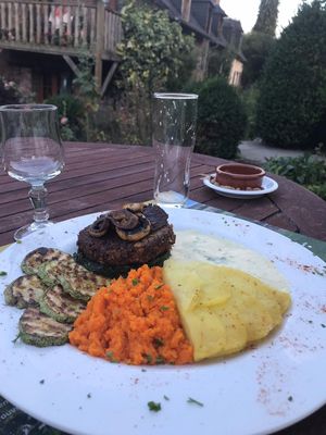 Vegan steak at La Maison du Vert in Ticheville