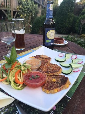 Corn fritters at La Maison du Vert in Ticheville