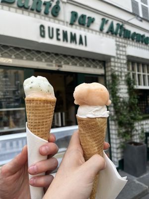 Lemon basil and grapefruit / grapefruit and coconut milk 🤤  at Guen Mai in Paris