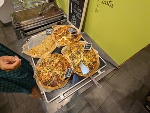 Tartes sallees (quiche) 3/4 vegetarian, 1 vegan at La Faim des Haricots - Puits Vert in Toulouse