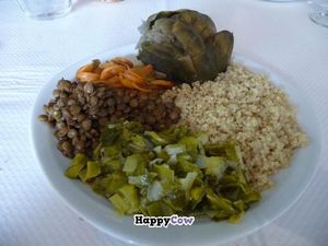 Quinoa, lentils, carrots and artichoke at Manger Autrement in Toulouse