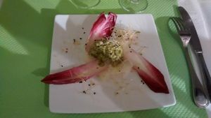 Black radish Tagliatelles and avocado cream at Manger Autrement in Toulouse