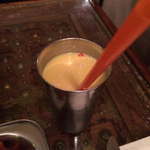 Fresh mango lassi at Satyam in Berlin