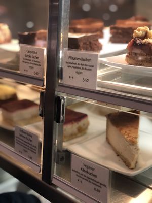 Vegan options for cake. at Osho's Place in Cologne