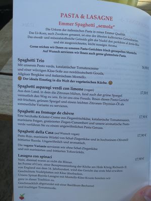 Menu Hauptgerichte Spaghetti at Radieschen in Darmstadt