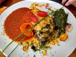 Spinach lasagna at Radieschen in Darmstadt