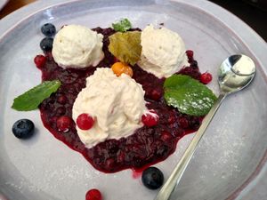 Berry dessert at Radieschen in Darmstadt