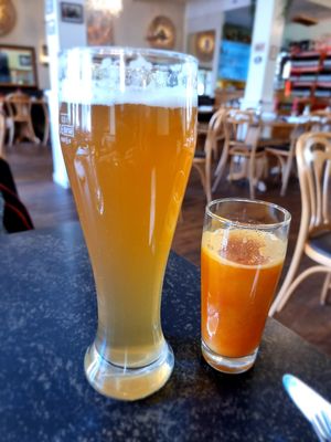 drinks (alcohol free beer and fresh juice) at Hiller in Hannover