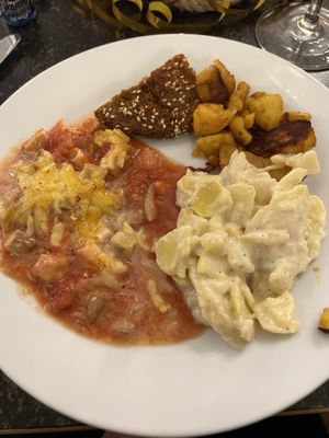 Main dishes on NYE buffet  at Hiller in Hannover