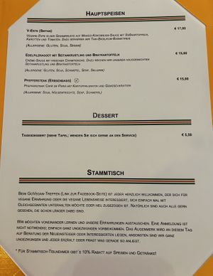 Menükarte   at Hiller in Hannover