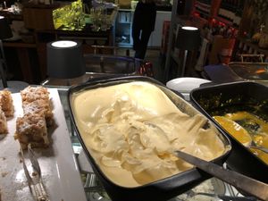 Mango mousse from the buffet  at Hiller in Hannover