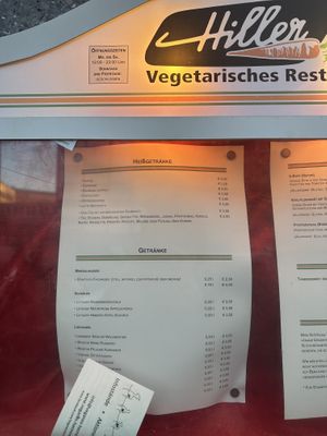 Speisekarte  at Hiller in Hannover
