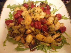 Gnocchi with mushrooms and pepper seasoning at Ignaz in Munich