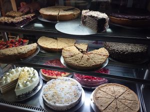 Vegan cake selection (many are glutenfree) at Ignaz in Munich